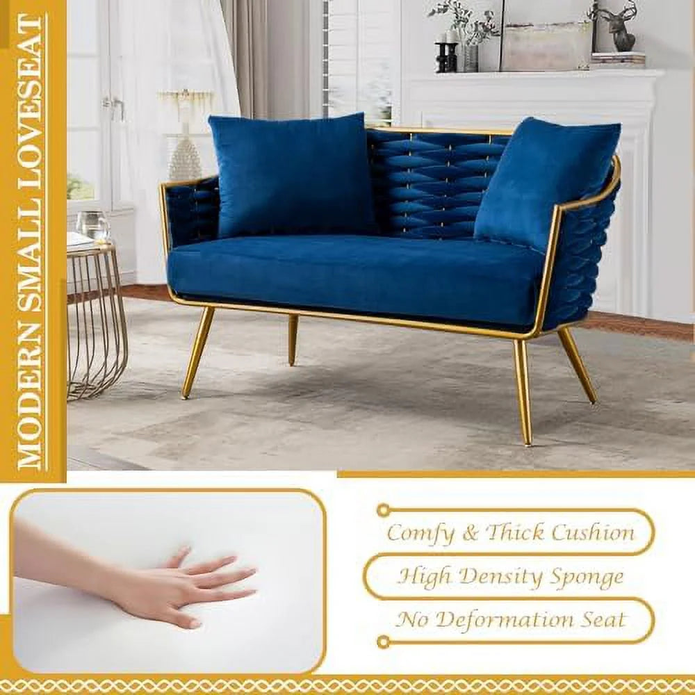 Velvet Accent Sofa Chair with 2 Pillows Y208