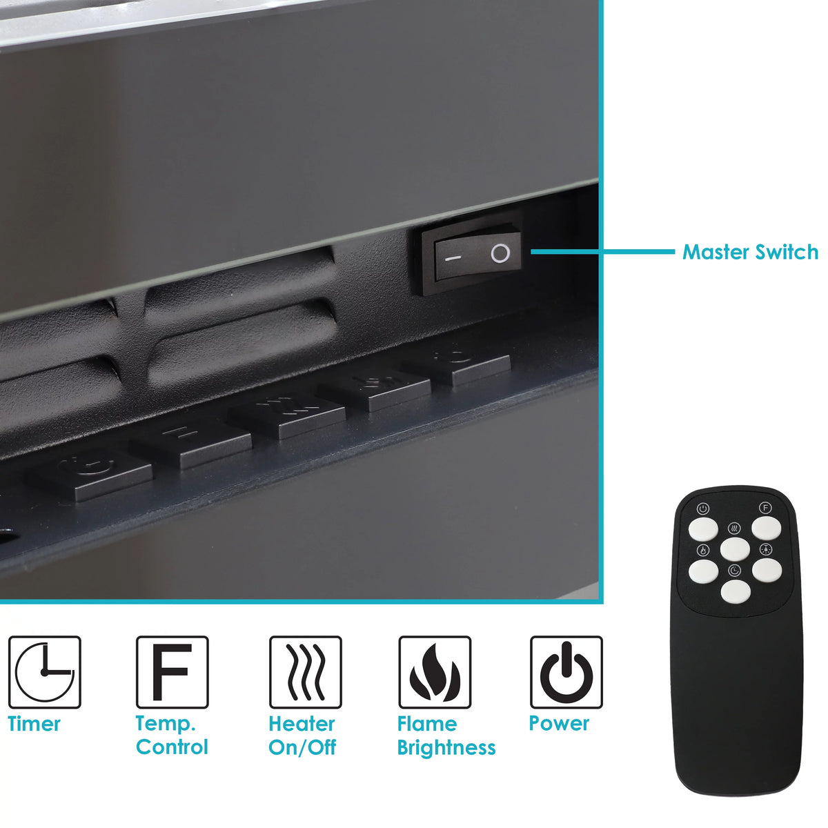 50" Black Electric Fireplace I4462