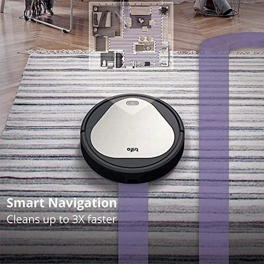 Black Robot Vacuum Cleaner, 3000Pa Suction, 90-Minute Runtime H2062