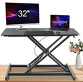 32" White Adjustable Standing Desk Converter with Keyboard Tray X661046