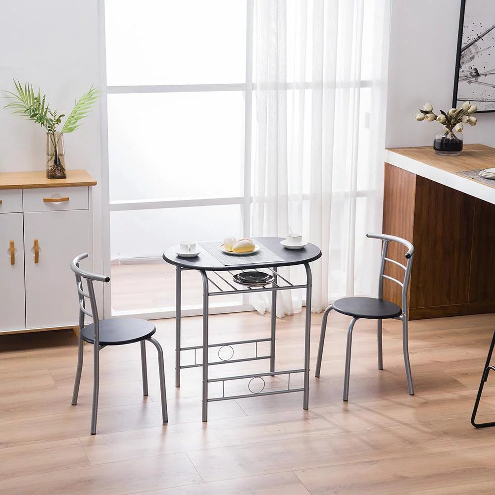 3-Piece Wooden Round Table and Chairs Set N2572