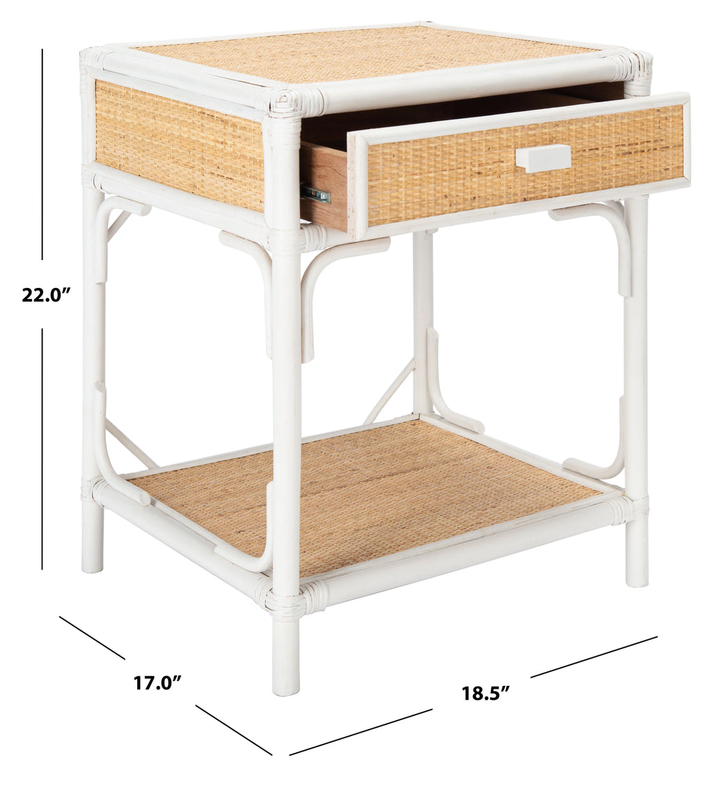 White 1 Drawer 1 Shelf Nightstand G872