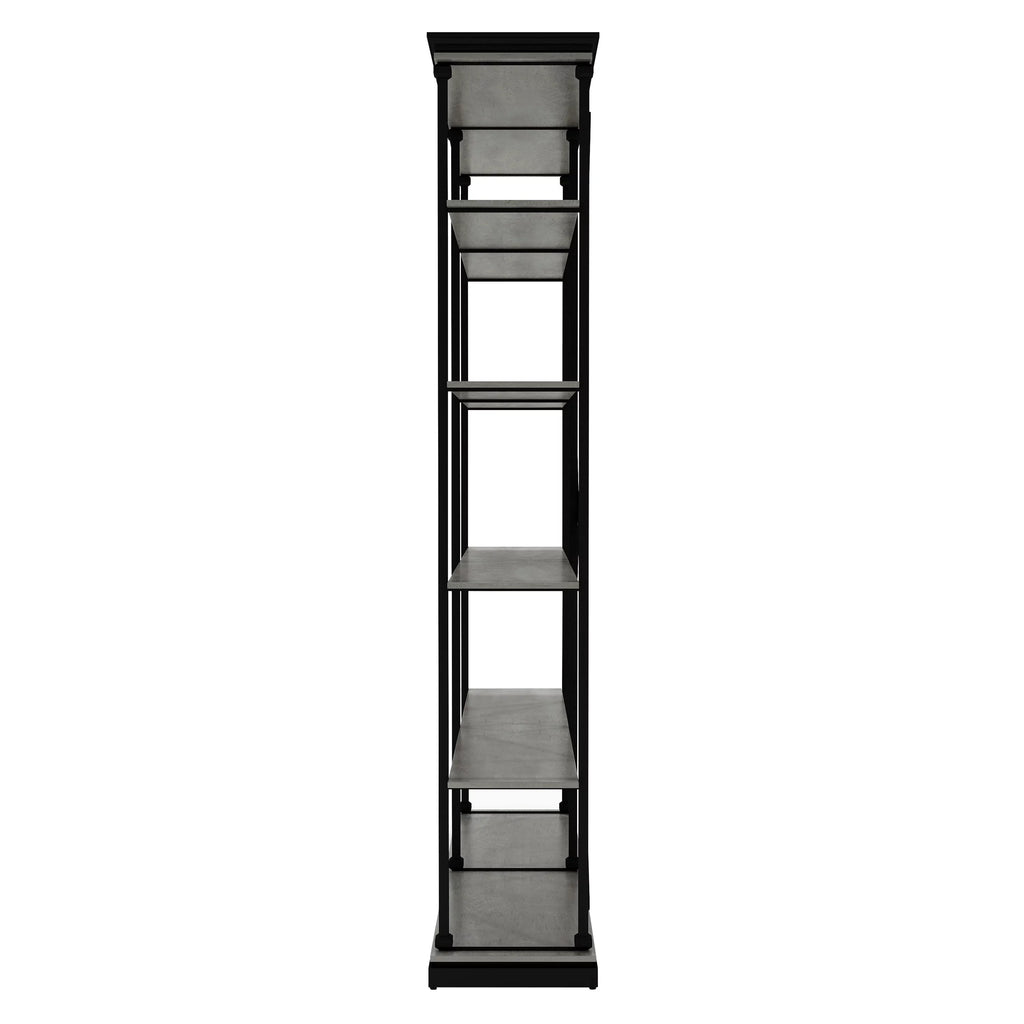 Antique Gray Wood 4-shelf Open Bookcase B83833