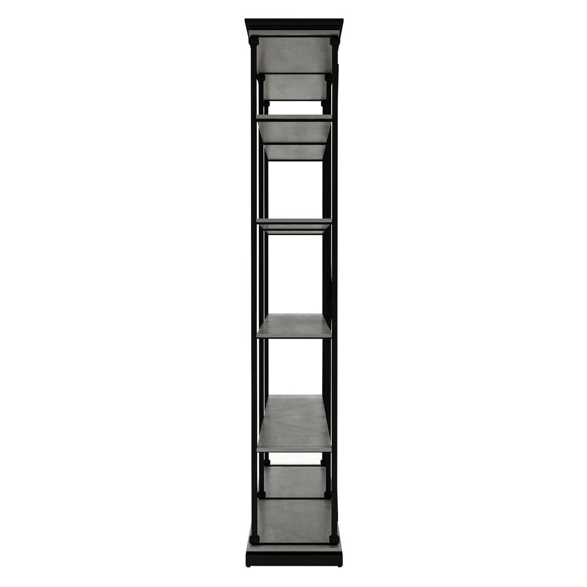 Antique Gray Wood 4-shelf Open Bookcase B83833