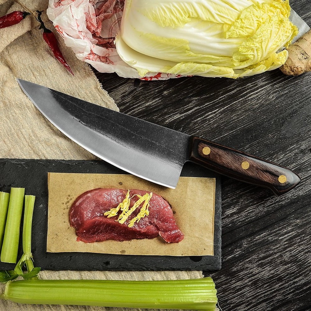 Hand Forged Butcher Knife with Leather Sheath Y773123