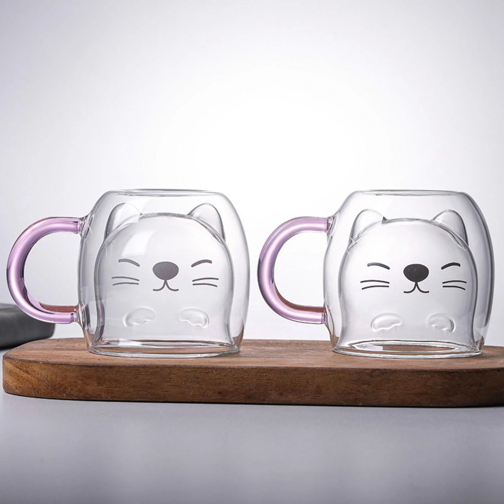2x 280ml Double Wall Borosilicate Glass Cup I614413
