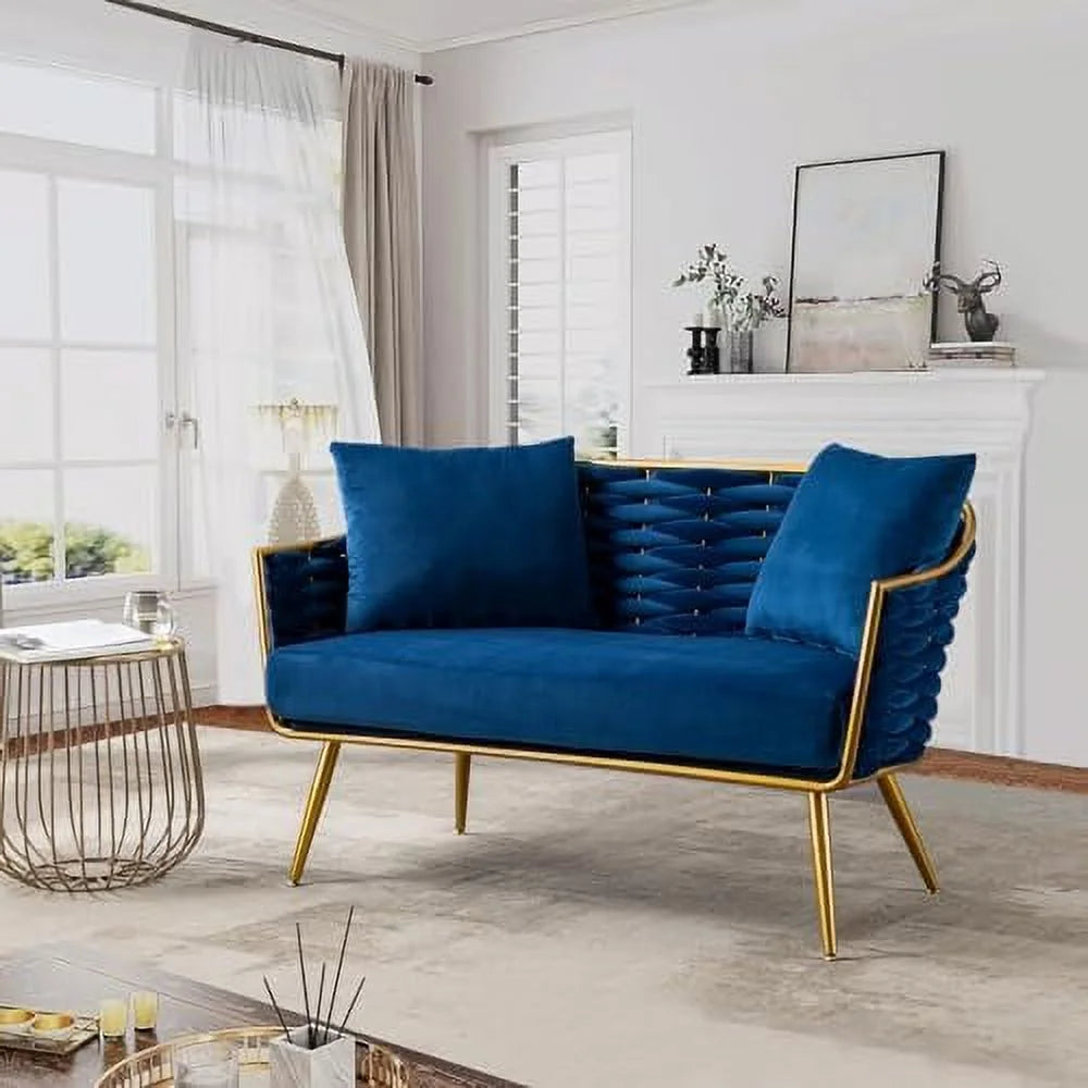 Velvet Accent Sofa Chair with 2 Pillows Y208