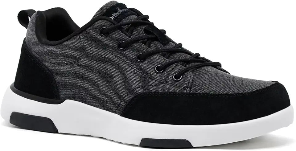 Breathable Cushioned Canvas Walking Sneakers Black Size 9 Q370