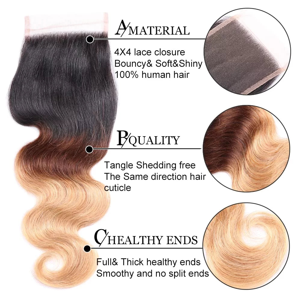 Body Wave Human Hair 4x4 Lace Closure R44282