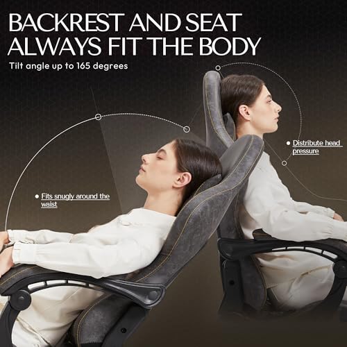Black Big and Tall Ergonomic Gaming Chair with Footrest and Massage Lumbar Support U352056