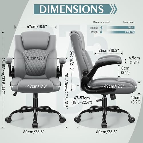 Black Leather Office Chair with Wheels X8623