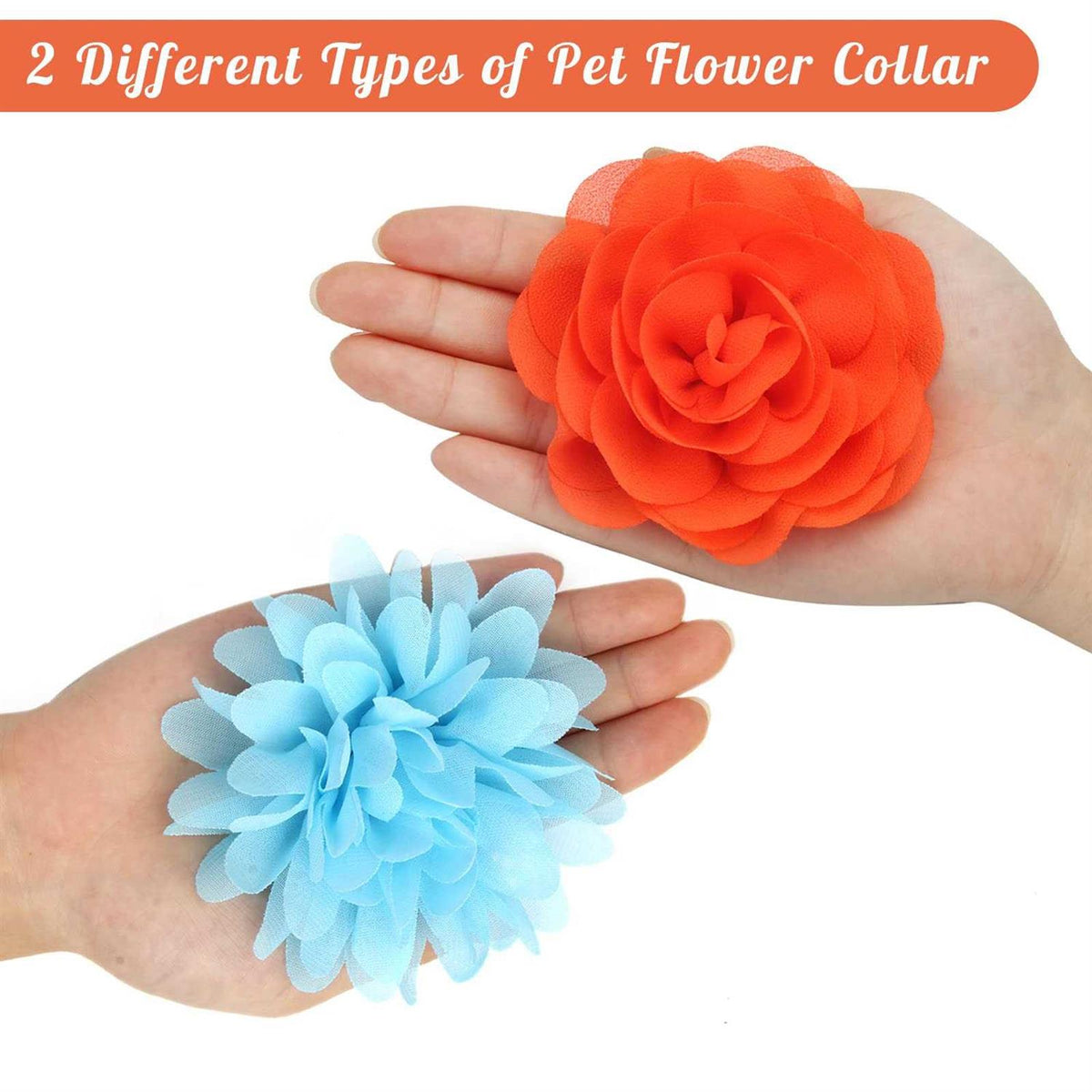 20 Pcs Multi-Color Soft Chiffon Dog Collar Flower Accessory X589