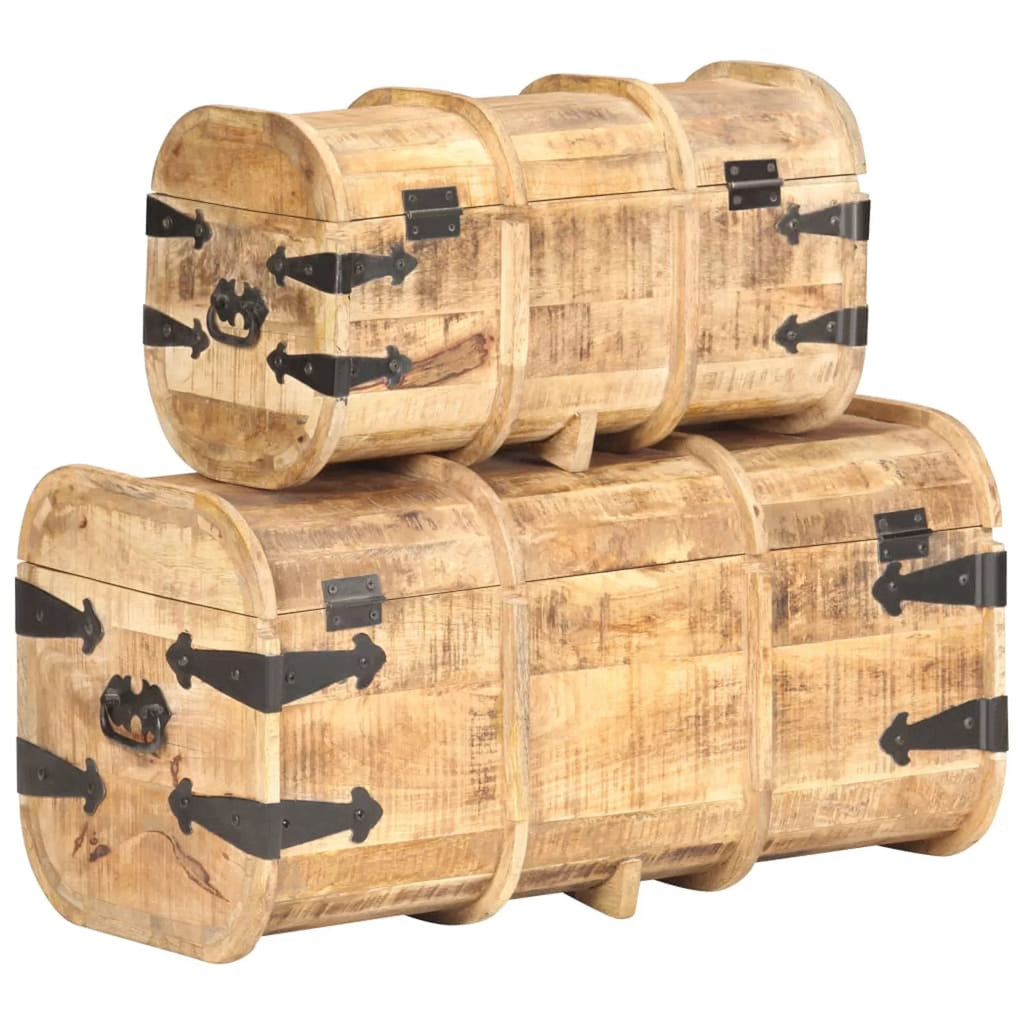 2 Piece Mango Wood Storage Chest N358