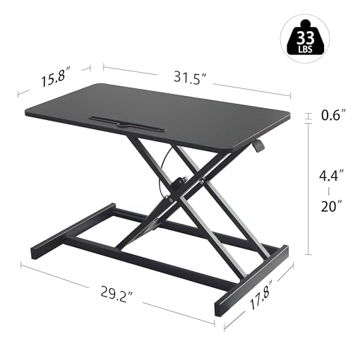 32" White Adjustable Standing Desk Converter with Keyboard Tray X661046