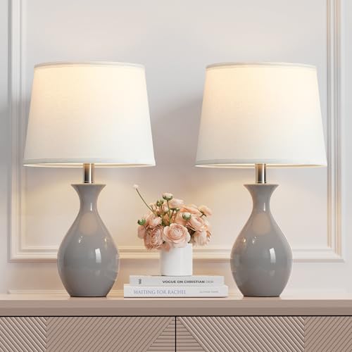Ceramic Table Lamp Set of 2 White S659