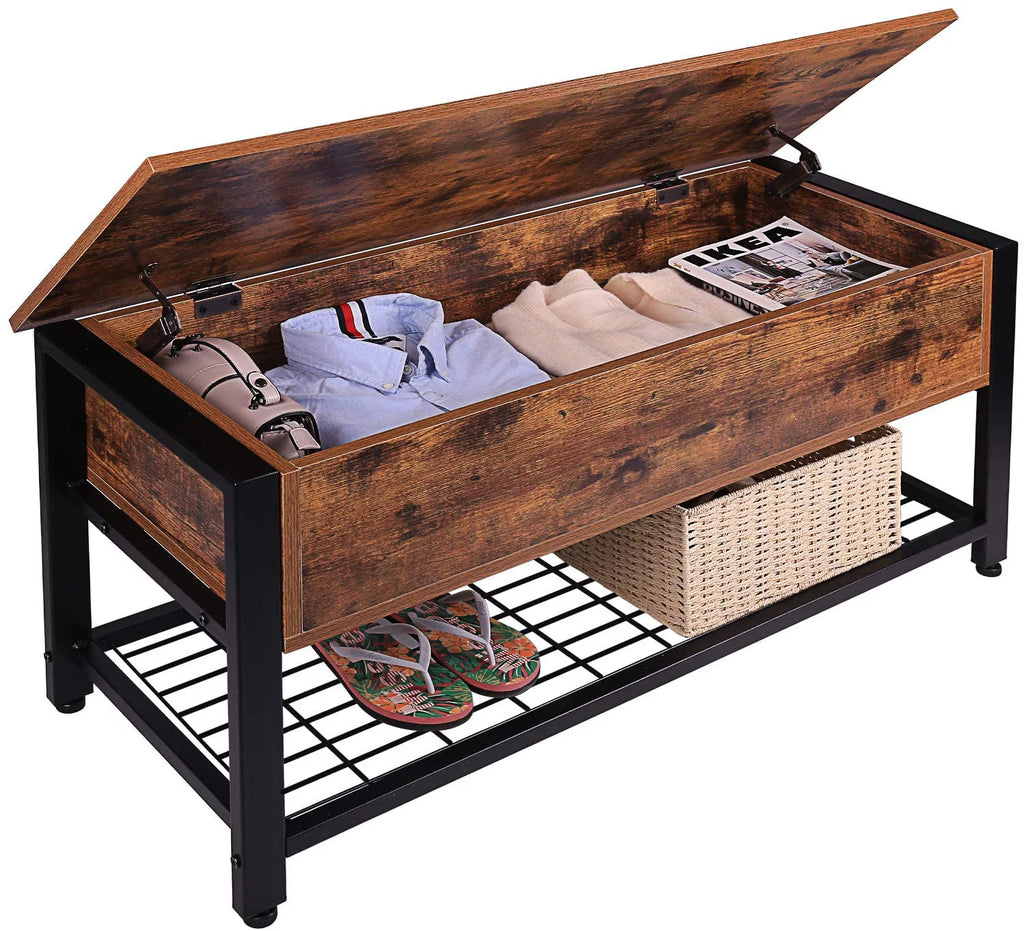 Lift Top Wood Storage Bench R2379