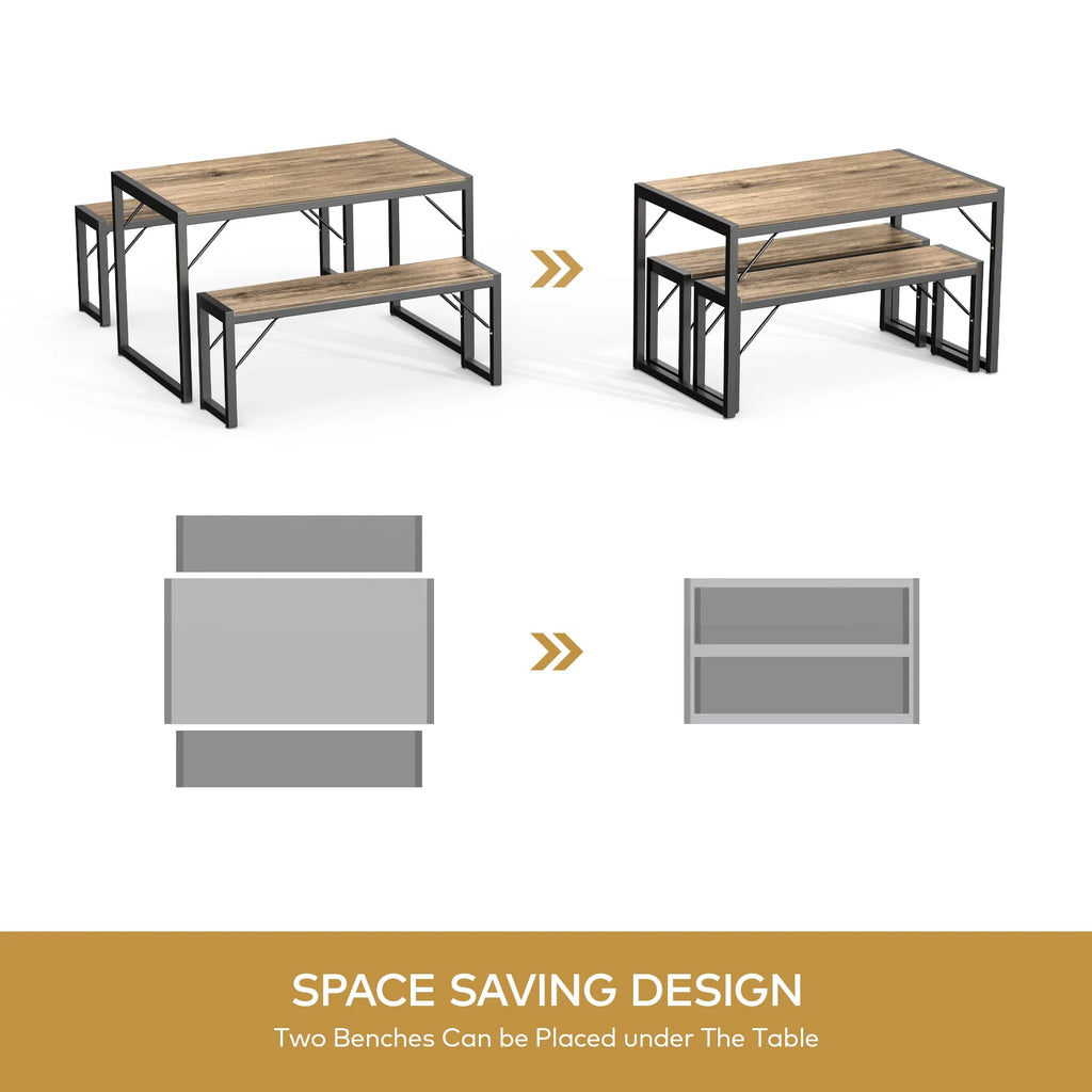 Dining Table Set for 4 Grey O202651