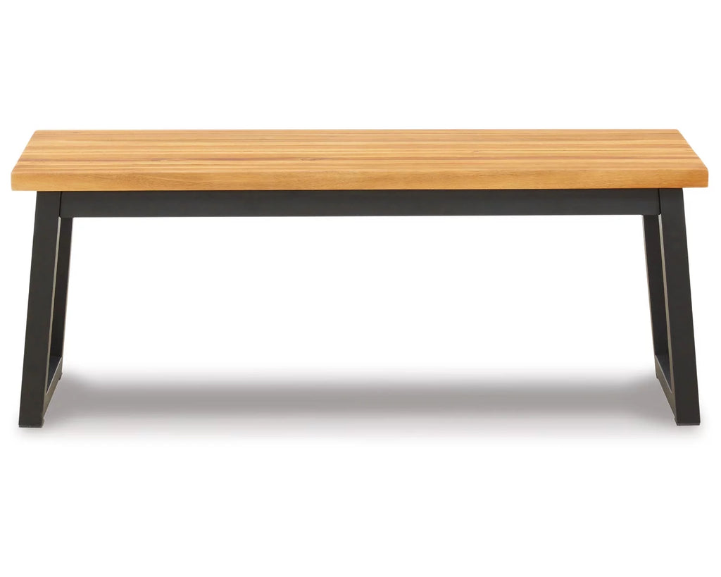 Wood Outdoor Dining Table Set (Set of 3) Brown/Black Z6941