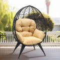 Oversized Wicker Egg Chair with Stand Cushion R19676
