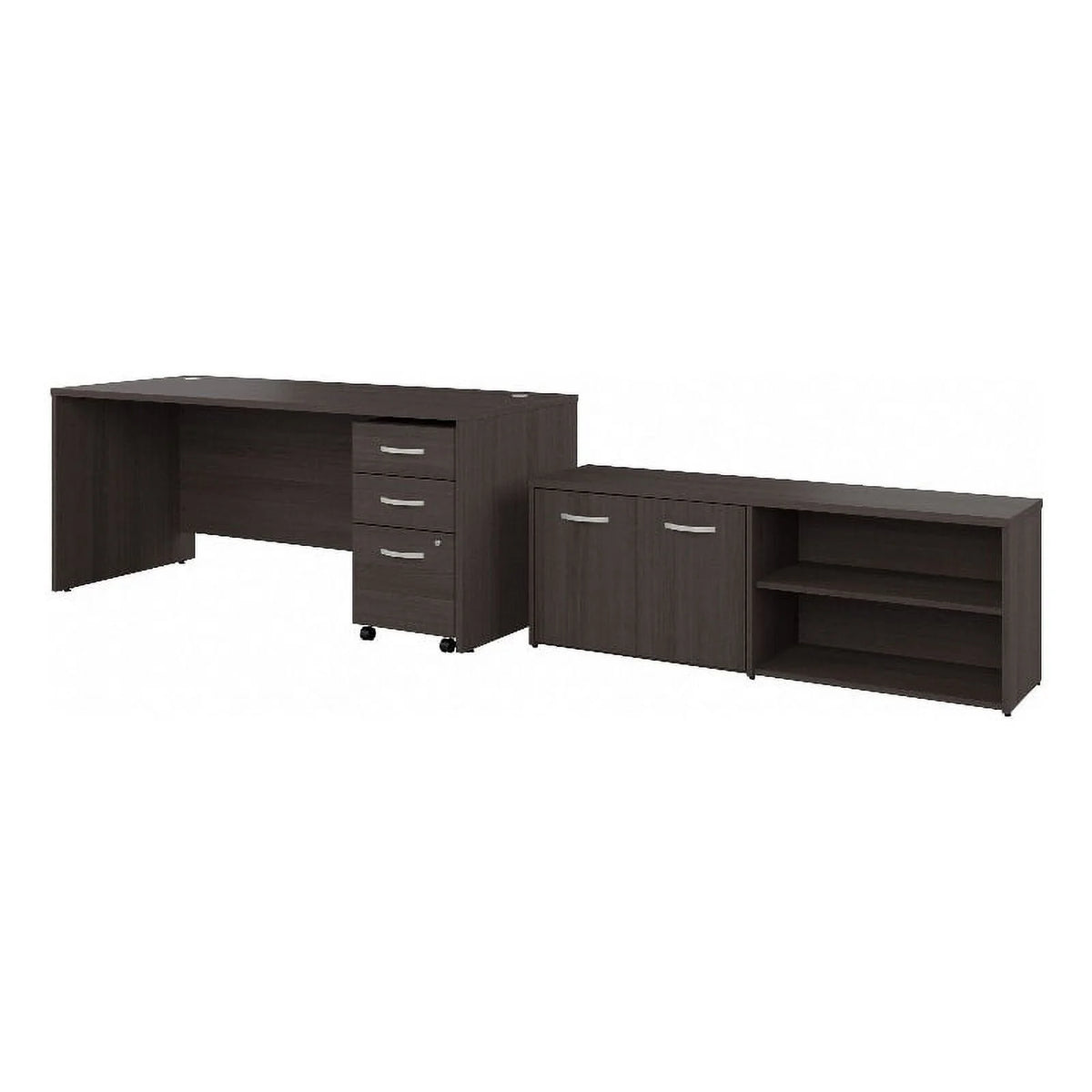 Gray Engineered Wood Office Desk with Drawers S657532