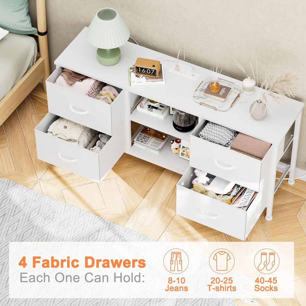 White 4 Drawer Dresser TV Stand A924