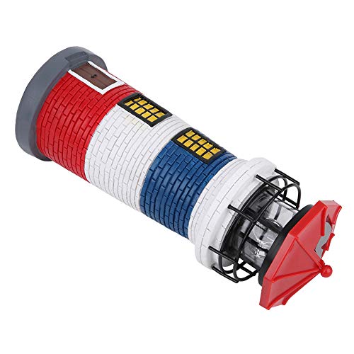 LED Solar Lighthouse Statue Rotating Lawn Decorations F53397