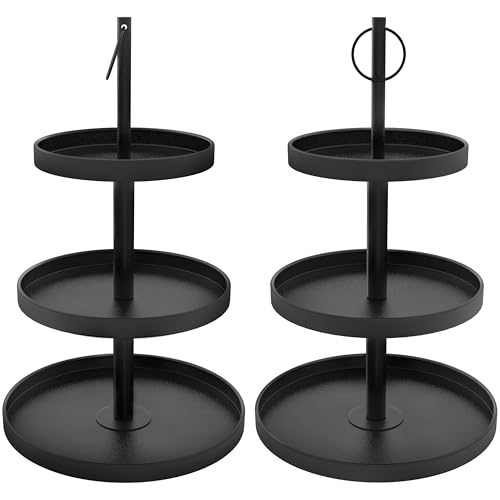 Black 3 Tier Metal Cupcake Stand 2 Pack U577