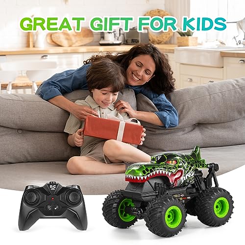 Remote Control Dinosaur Monster Truck with Music and 3 Lighting Effects X36905