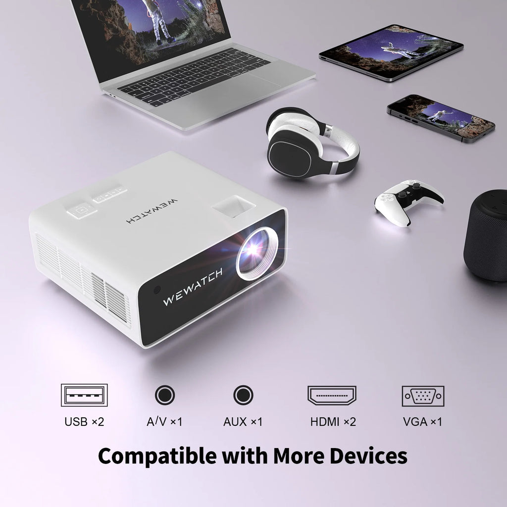 4K Home Theater Projector 500 ANSI 19000Lm 5G WiFi Bluetooth 1080P C402398