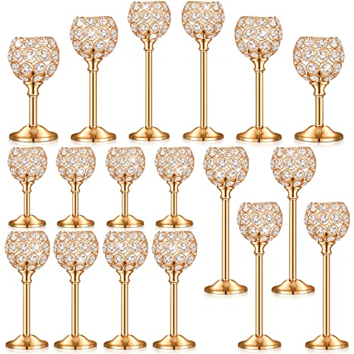 18 Pieces Crystal Candle Holders E9712