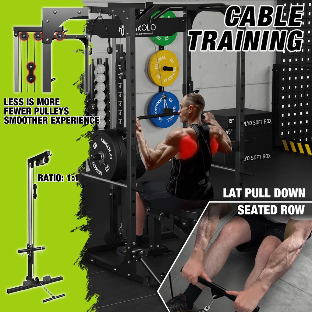 1200LBS Capacity Power Rack with LAT Pulldown System R69557