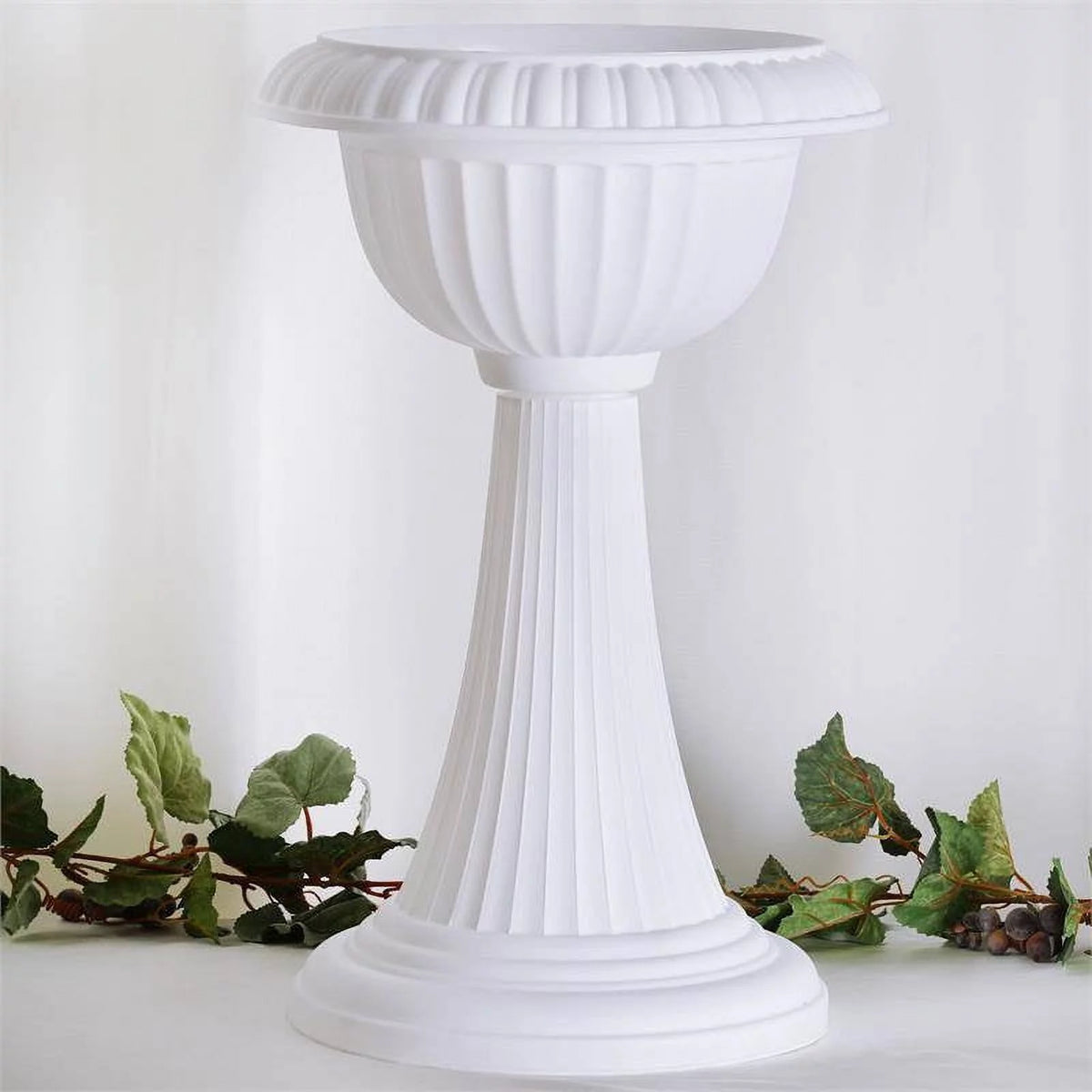 4 Pack 23" Tall White Pedestal Column Plant Stand Pot Q33942