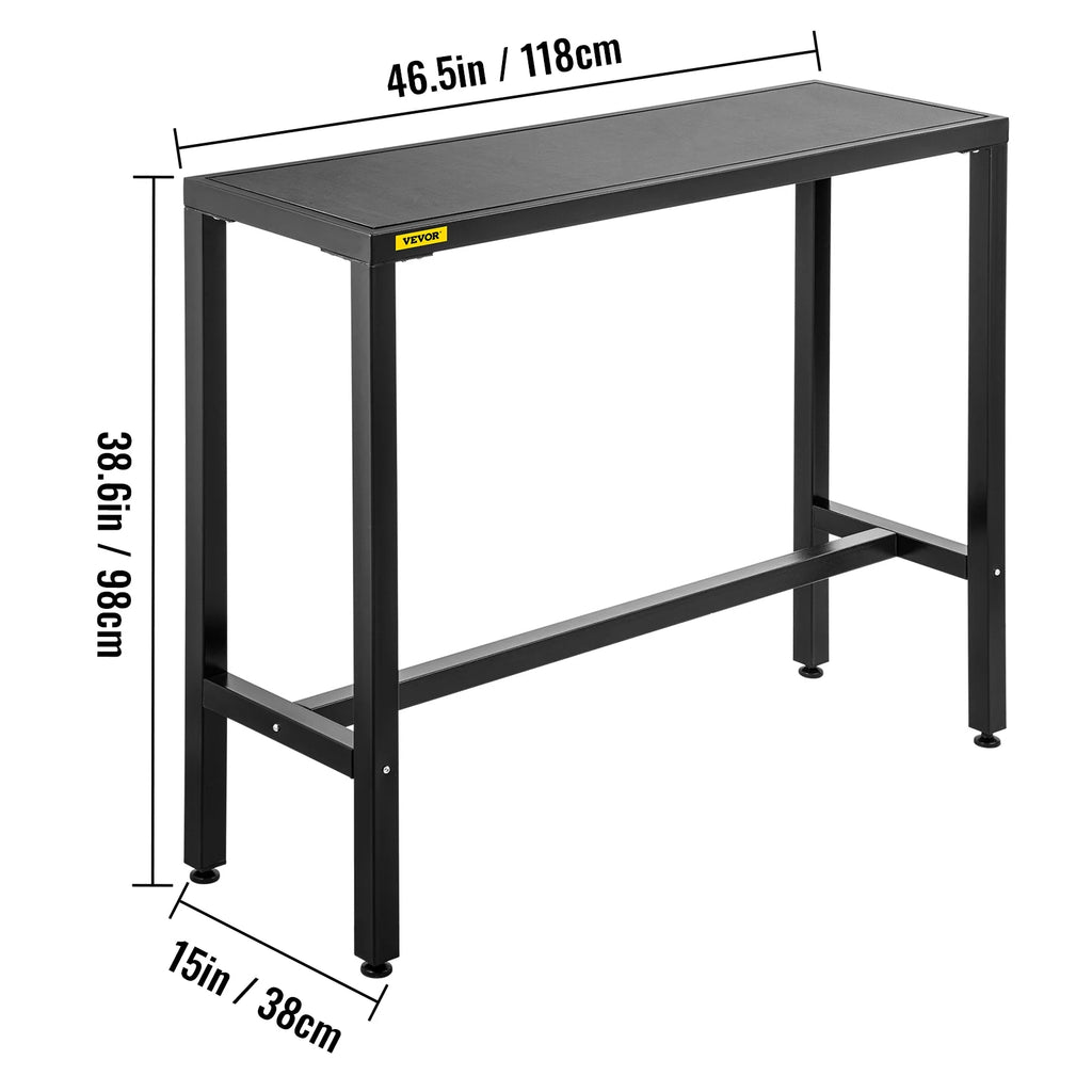 Narrow Rectangular Bar Height Outdoor Table with Adjustable Feet W721868