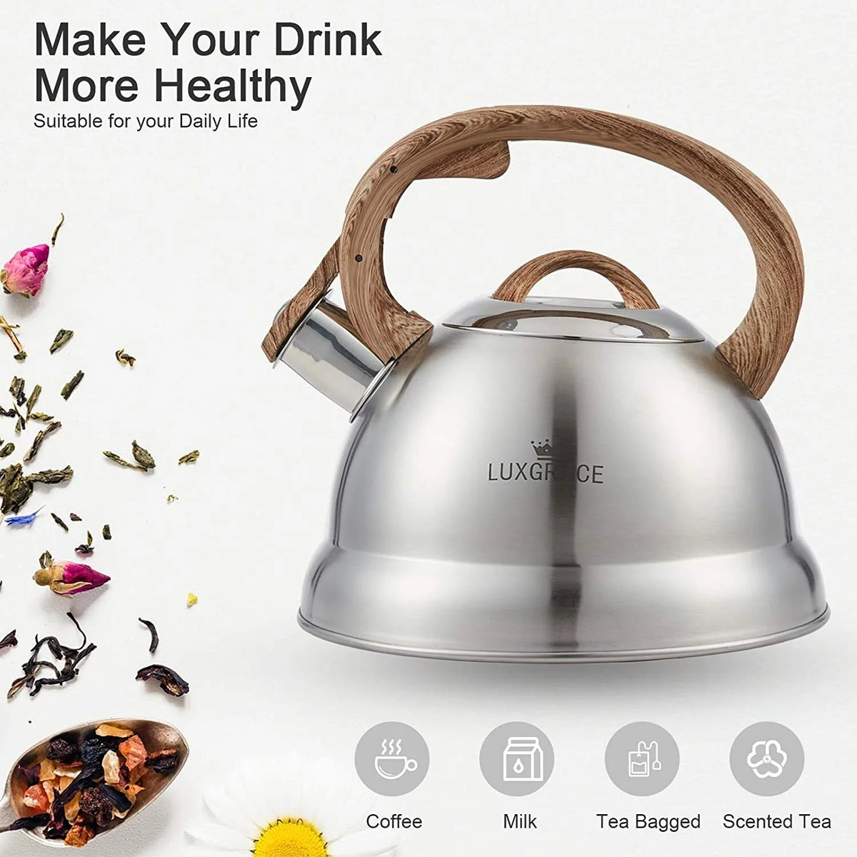 2.3 Qt Stainless Steel Whistling Tea Kettle J306