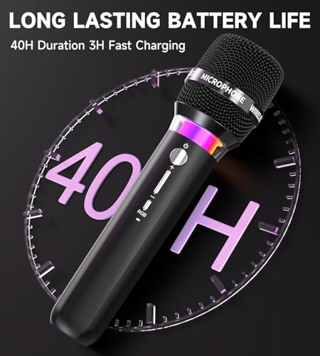Rechargeable Wireless Microphone with LED Lights Q629561