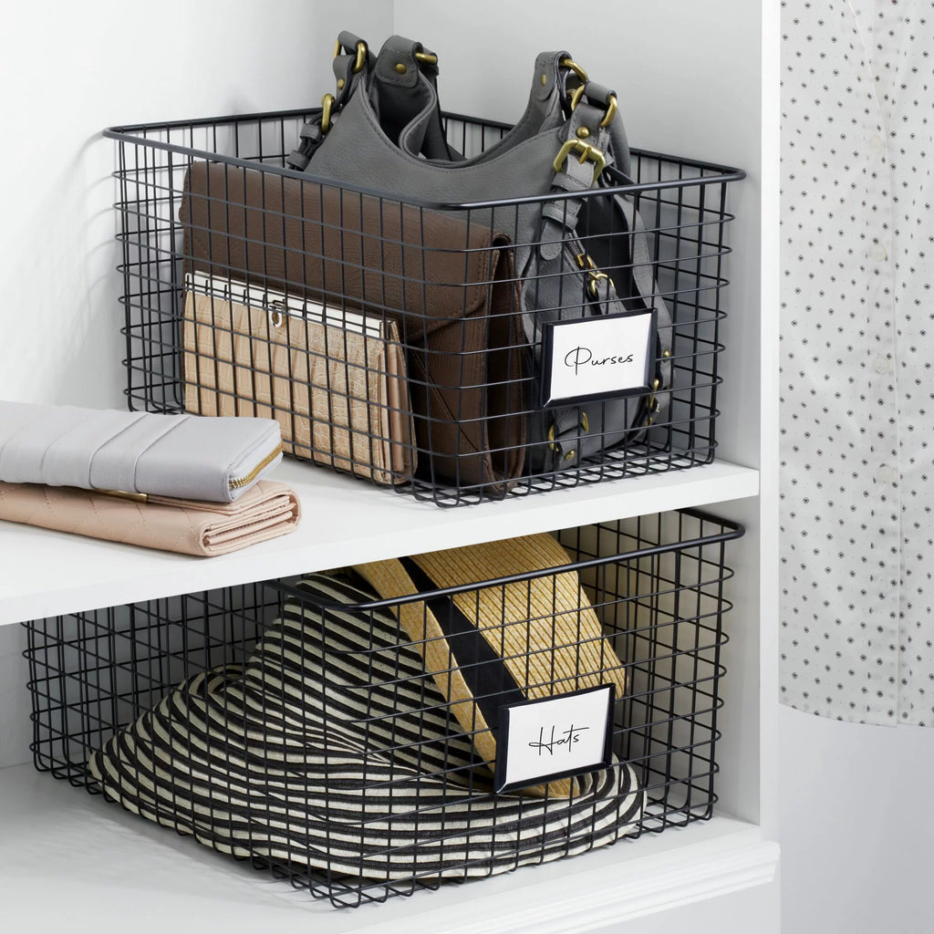 Matte Black 2 Pack Storage Organizer Basket D605997