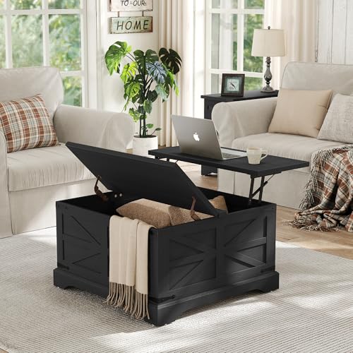 Black Lift Top Wood Coffee Table T563