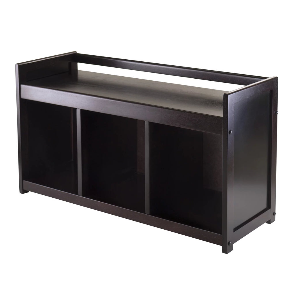 4-Pc Storage Bench & 3 Black Fabric Baskets B649