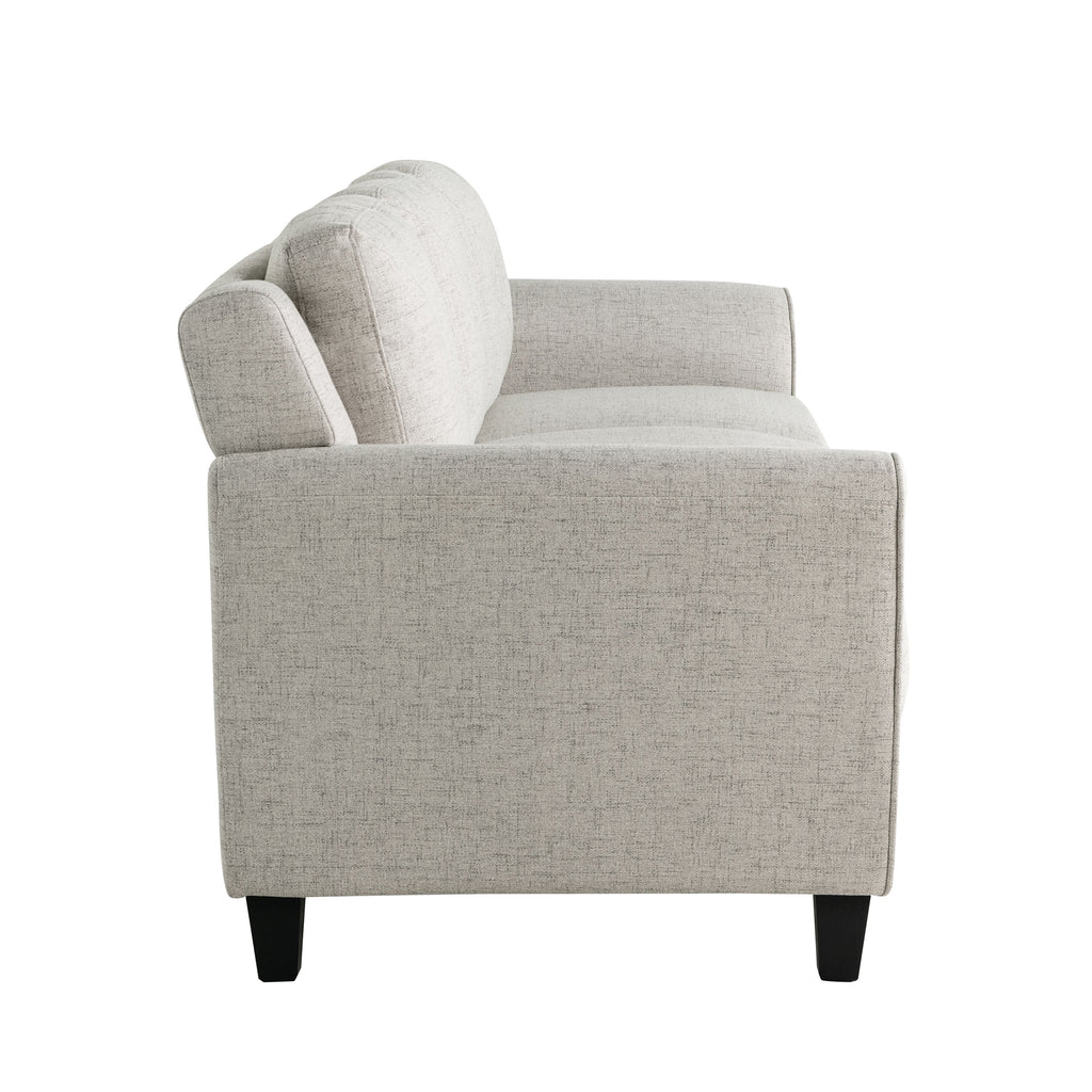 Beige Fabric Loveseat with Curved Arms U564