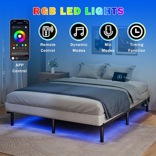 Black 7 Inch Metal Steel Bed Frame I65679
