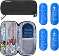 Black Insulin Travel Case with Reusable Ice Packs O65812