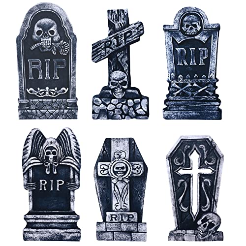 Halloween Outdoor Graveyard Decoration with 6 Tombstones O2352