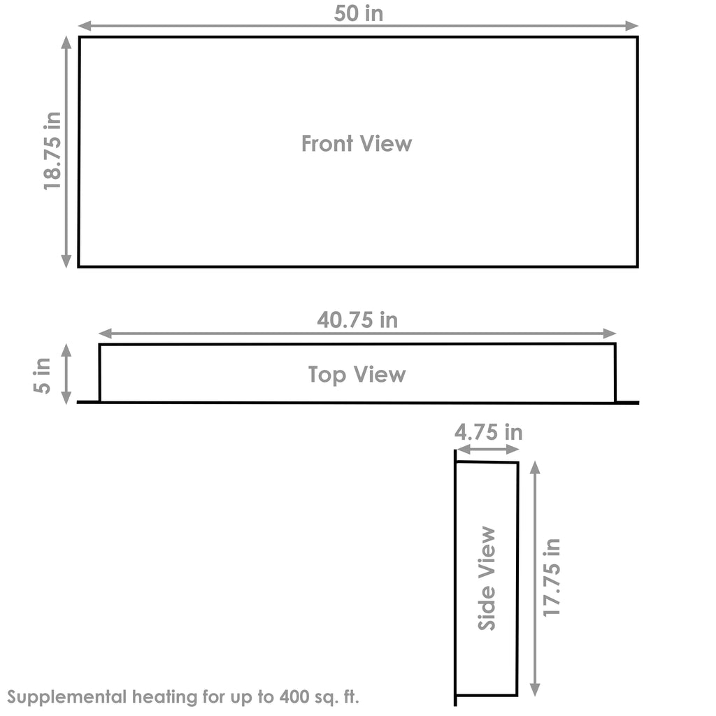 50" Black Electric Fireplace I4462