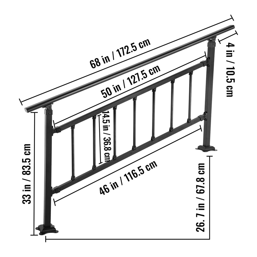 Black Handrail Stair Railing Kit O97549