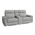 Light Grey Polyester Double Reclining Loveseat with Console P46311