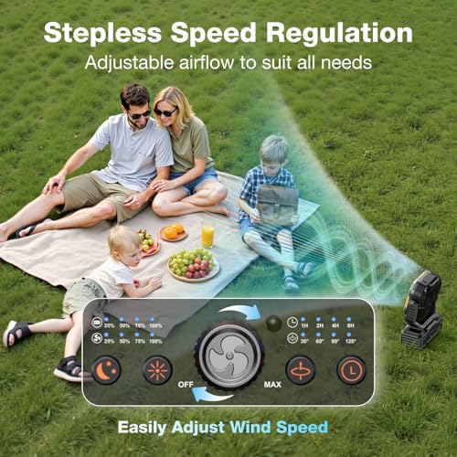 Portable Rechargeable Camping Fan with 20000mAh Battery O49587