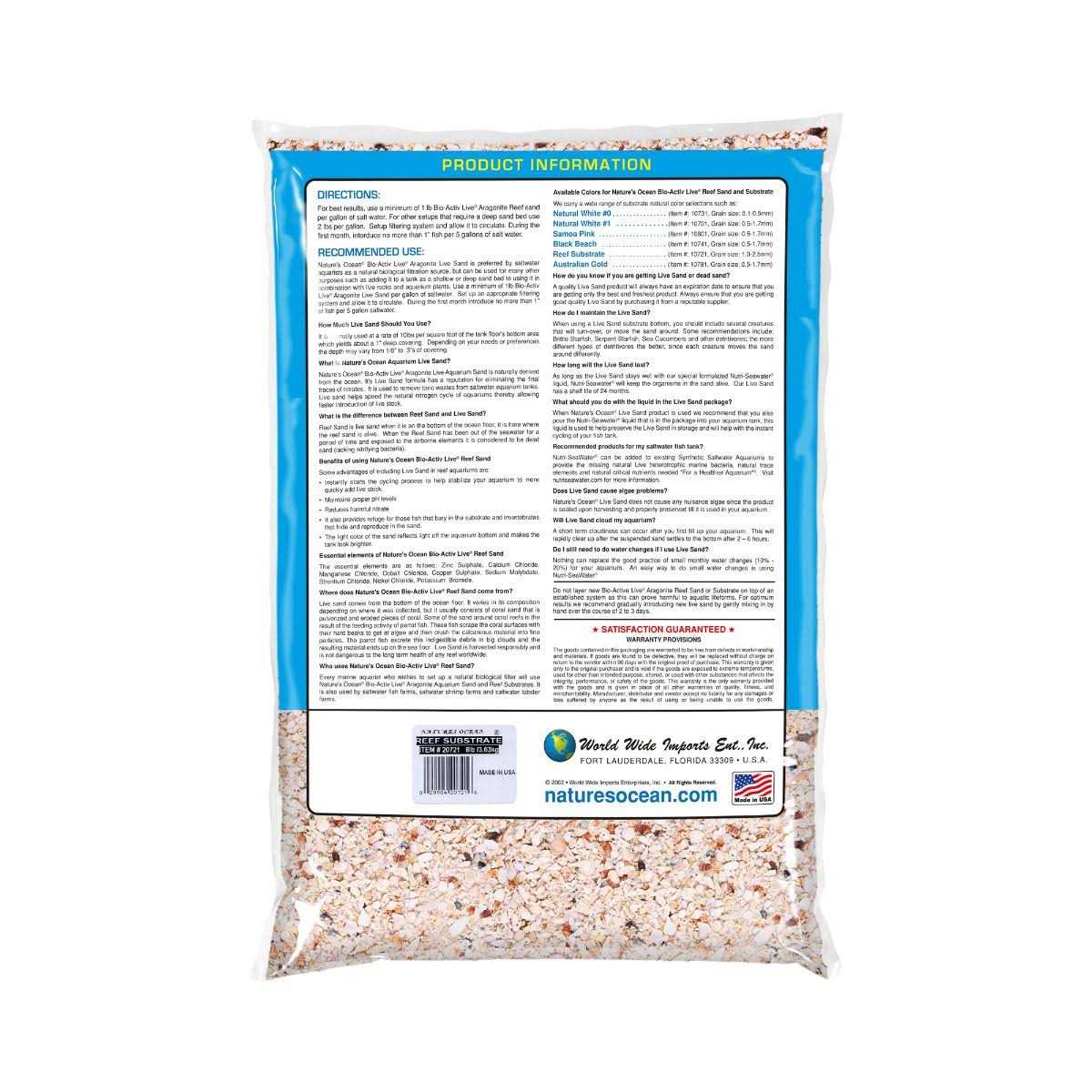 Live Aragonite Saltwater Aquarium Sand V33358