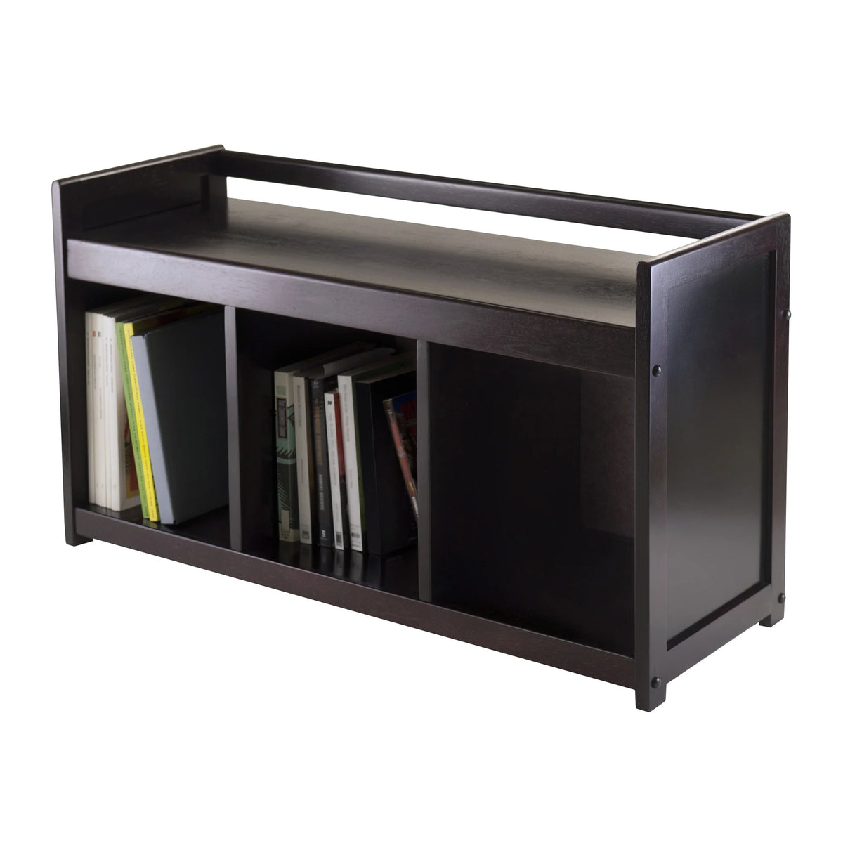 4-Pc Storage Bench & 3 Black Fabric Baskets B649
