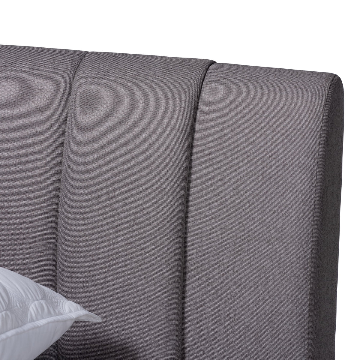 Grey Fabric Upholstered Queen Size Bed I4408