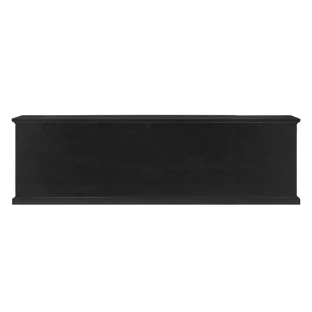 80" 2 Door Black Wood Console U47222